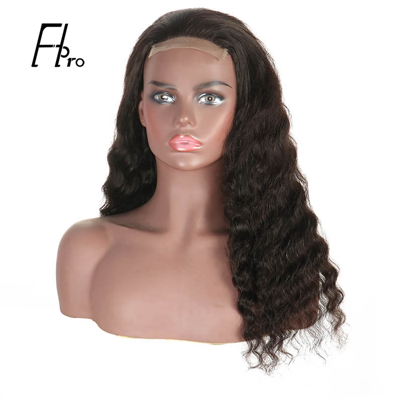 5x5 Deep Wave Glueless Virgin Hair Lace Closure Wig Unit